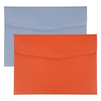 2 StüCk PU Leder A4 Aktenordner FüR Napa, Dokumentenmappe, Hellblau, Orange