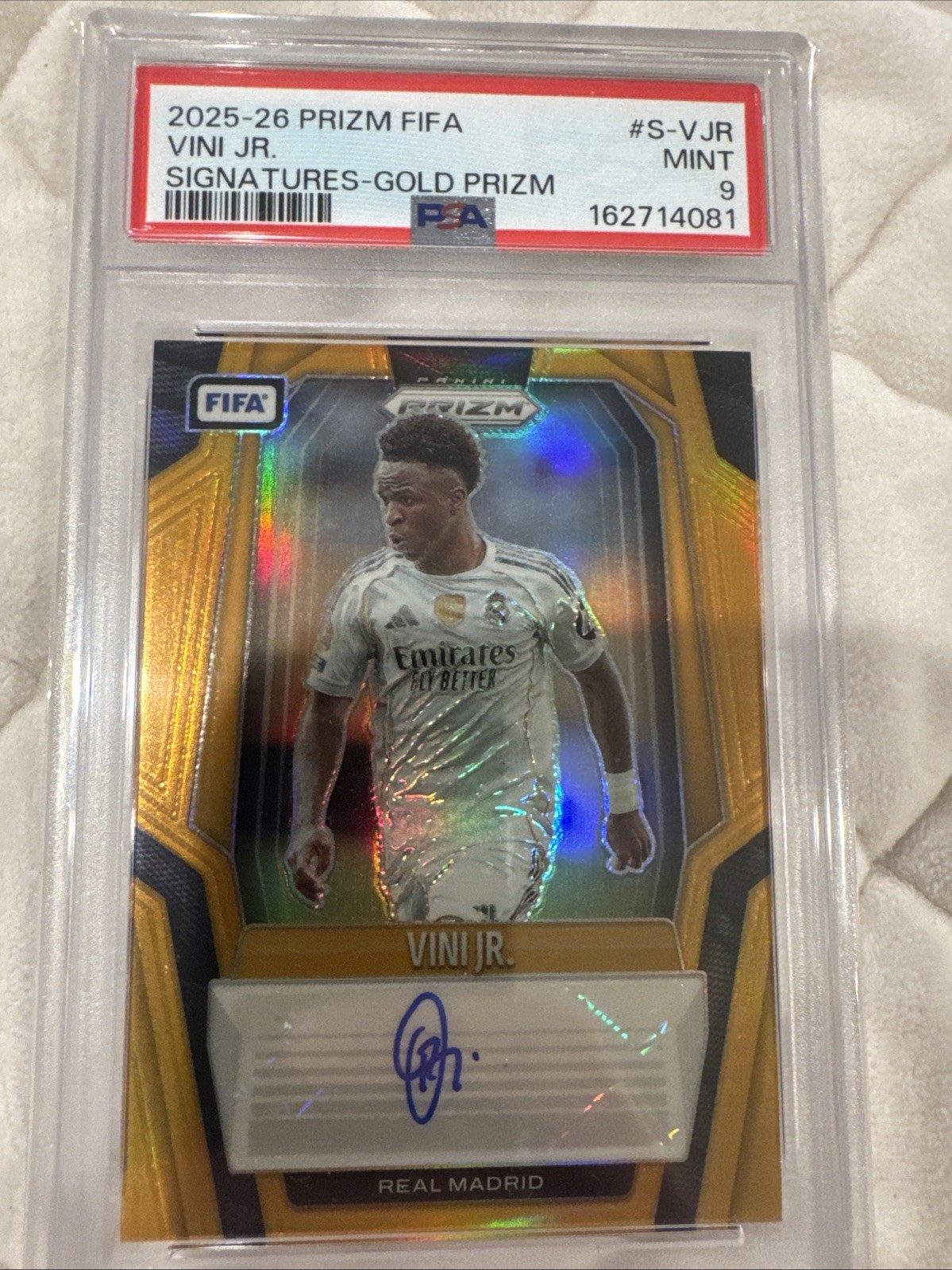 Vini True Gold Prizm 2025-26 Auto 1/5 PSA 9 Pop 1 No Higher