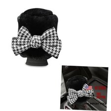Car Gear Shift Knob Cover, Cute Bow Tie Shifter Stick Protective Houndstooth
