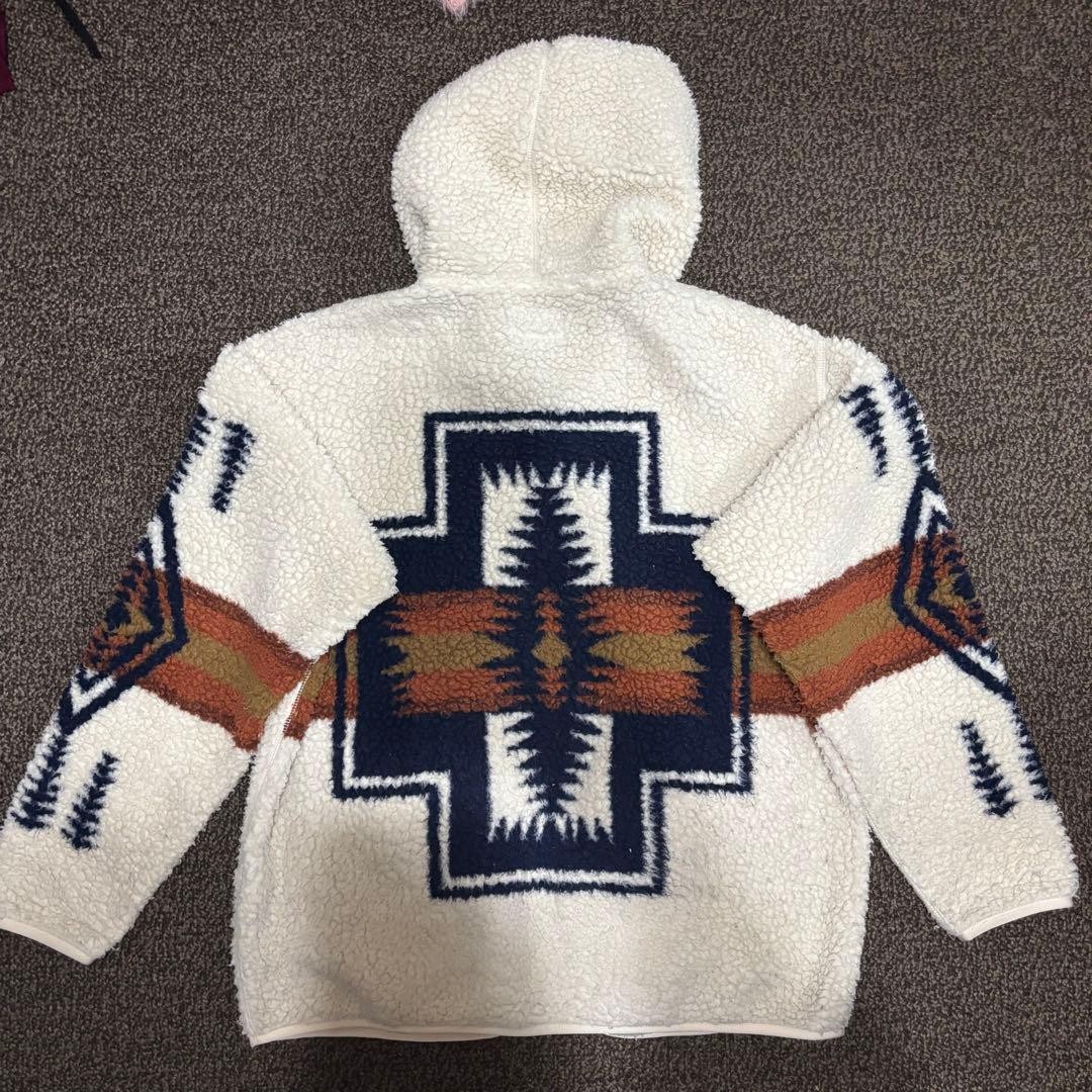 Pendleton White Fleece Jacket with Geometric Patt… - image 1