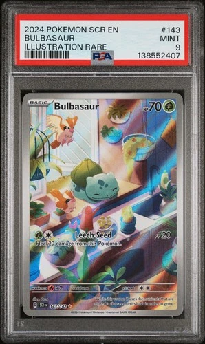 2024 POKEMON SCR EN-STELLAR CROWN ILLUSTRATION RARE #143 BULBASAUR PSA 9