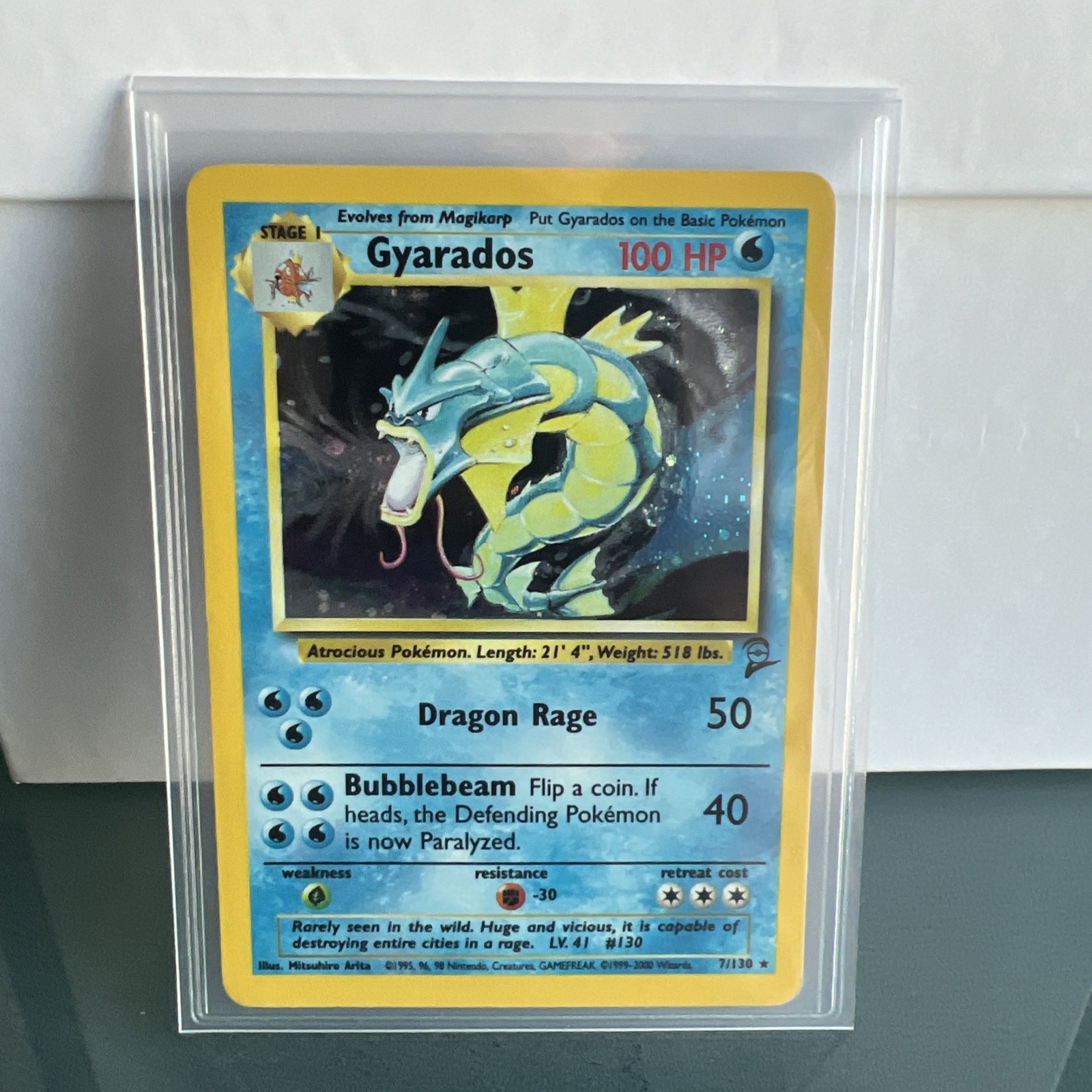 Pokémon TCG Gyarados Base Set 2 Holo Unlimited Rare Card 7/130 NM Condition