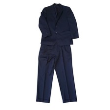 Jos A Bank 2 Pc Suit Travelers Black Wool Blazer Jacket Sport Coat 42R Pants 38R