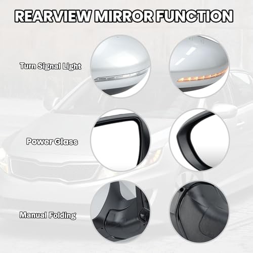 Driver Side Mirror Compatible with 2011 2012 2013 Kia Optima Mirrors with Turn S - 第 4/8 張圖片