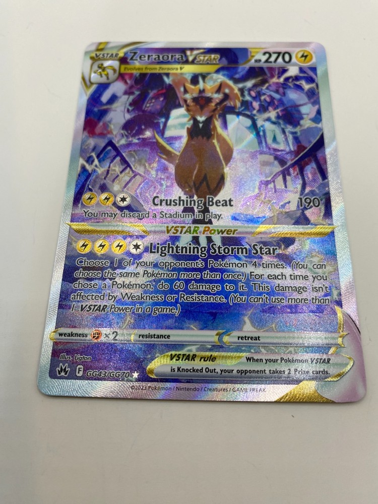 Pokémon TCG Zeraora VSTAR Holo Ultra Rare Crown Zenith Galarian Gallery GG43 GG70