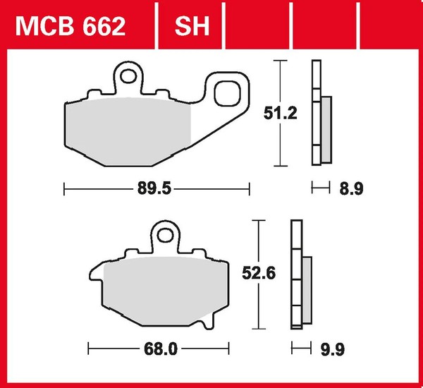 TRW Bremsbelag Organisch (FüR: Kawasaki GPZ 1100 F ABS ZXT10E 96-98 Hinten )-image