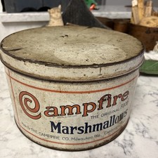 Antique Campfire Marshmallow tin 5 Lbs. As Found.