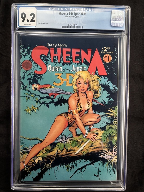 Sheena 3-D Special #1 CGC Graded 9.2 Dave Stevens Cover 1985 With 3D Glasses