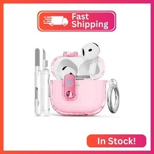 Ekoonpft for AirPods 4 Case with Secure Lock, Anti-Yellow Clear Cases for Apple