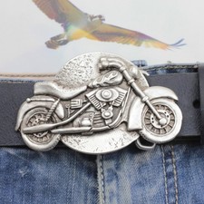 Belt buckle motorcycle biker buckle silver chopper rocker style removable clasp