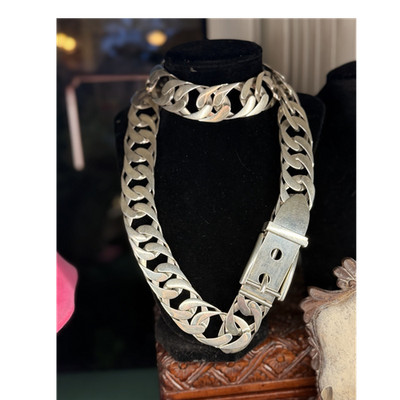 GUCCI Solid Sterling Silver Chain Belt, 925, Made in Italy RARE 35  & 406g