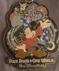 Disney Mickey Mouse Sorcerer "Four Parks One World" Walt Disney World Keychain — photo 2
