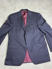 Jack Victor Navy Wool Twill Suit Jacket Blazer 41R Single-Breasted 2-Button