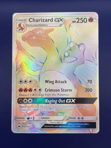 Charizard GX 150 Burning Shadows Secret Rare Rainbow Pokémon TCG - NM