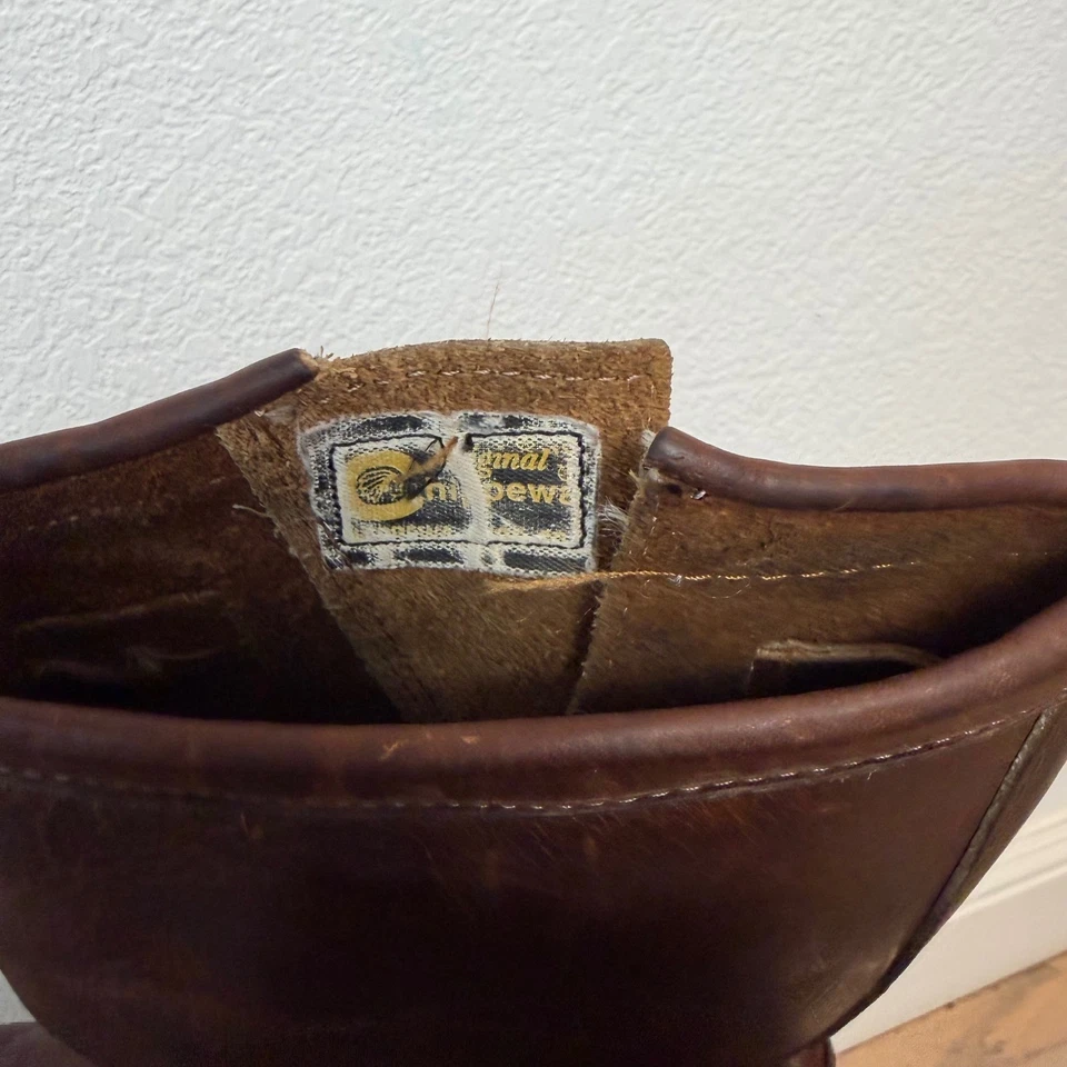 Vtg Rare Chippewa Mens Brown Leather Motorcycle Engineer Boots distressed 10 D - Image 4 of 4