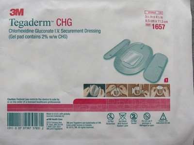 Lot 6 3M Tegaderm CHG IV Securement Dressing REF 1657 3.5''x4.5'' Exp 03/2027