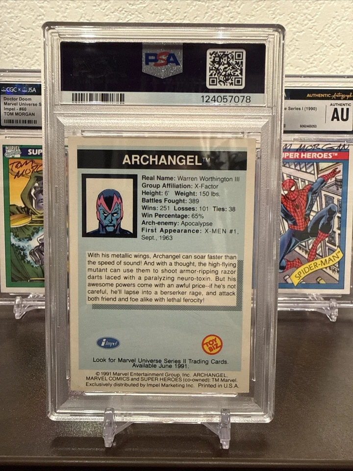 1990 / 1991 Marvel Universe Archangel Toy Biz Promos PSA 5 - Image 2 of 2