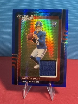 Jaxson Dart - 2025 Panini Donruss Optic - Threads Blue Hyper Prizm RC