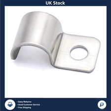 Heavy Duty Stainless Steel 1-Hole Pipe Strap Clamp Ø 14 mm, Pack of 20