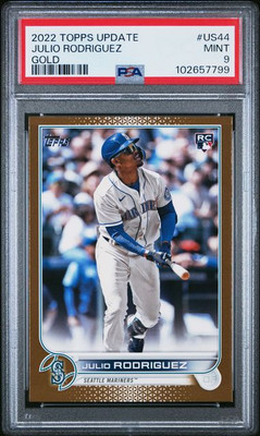 2022 Topps Update Julio Rodriguez #US44 Gold #2024 PSA 9 RC