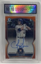 2023 Bowman Draft Cam Fisher Chrome Auto Orange Wave 1st #/25 ARENA CLUB 10 SSP