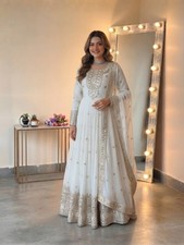 Designer White Georgette Salwar Kameez With Dupatta For Wedding Wear