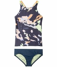 Nike L126418 Kids Glitch Spiderback Tankini Orange Pulse Girl's Size L
