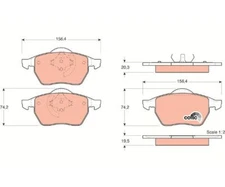 Brake pad set, disc brake Cotec TRW GDB1376 for Audi A4