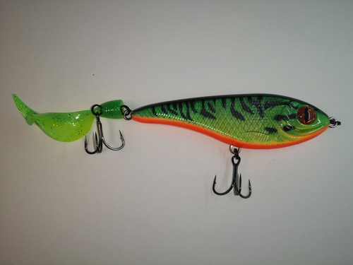 Kunstköder Wobbler Raubfischköder Jerk Hard Bait mit Soft Tail Hecht Angeln - Bild 48 von 52