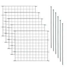 Teichzaun Gartenzaun Zaun Set 11tlg Gerade 5 Elemente Gitterzaun Teich Metall