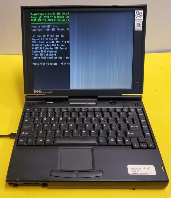 Vintage Dell Latitude LM Laptop Computer M133ST Pentium 133Mhz- Powers On Vintage Dell Latitude LM Laptop Computer M133ST Pentium 133Mhz- Powers On