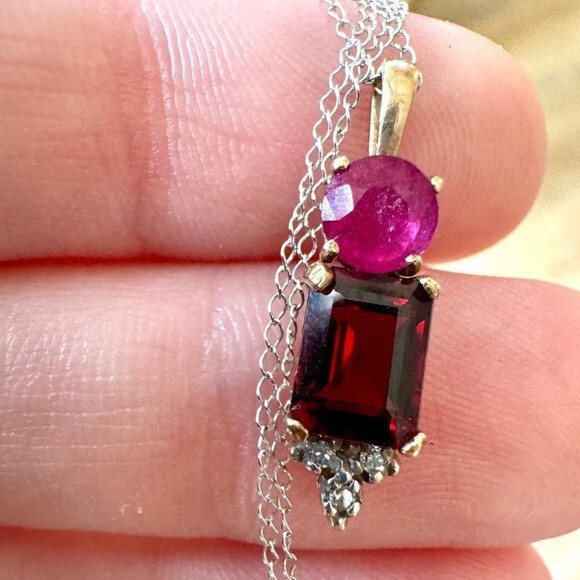 Custom made solid 10k/14k gold engine ruby/garnet… - image 2