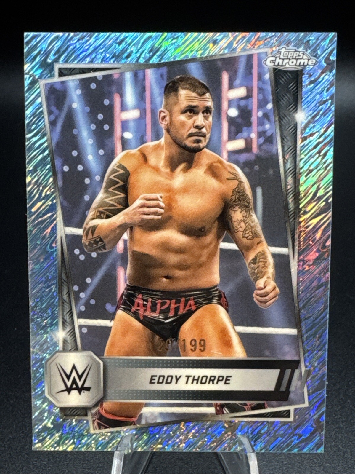 2025 Topps Chrome WWE #108 Eddy Thorpe Aqua Shimmer Refractor #/199