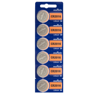 6 NEW MURATA CR2016 ECR 2016 Batteries 3V, Replaces Sony