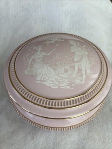 Vintage Italian Classical Greece Hand Made Porcelain Jewelry/Trinket Box EUC