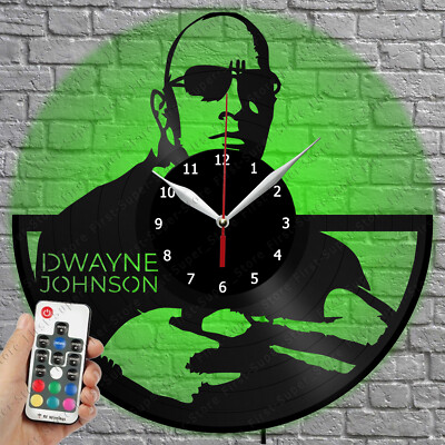 LED Clock Dwayne Johnson Vinyl Record Wall Clock Led Light Wall Clock 4410
