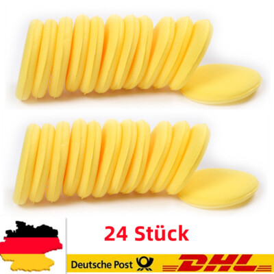 24Stk Auto Gelb Polierpad Handpolierschwamm Wax Auftragsschwämm Applicator Pad