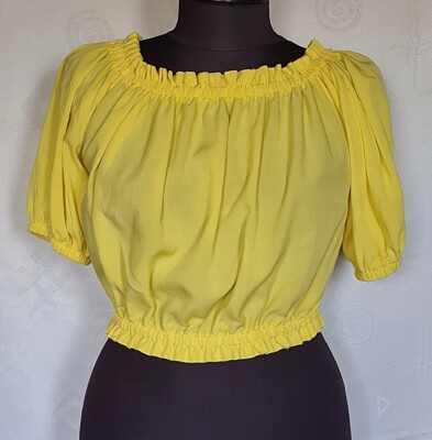 BLOUSE VINTAGE MELANY ROSE  OKTOBERFEST DIRNDL WOMENS CROP TOP US 12 EU 40