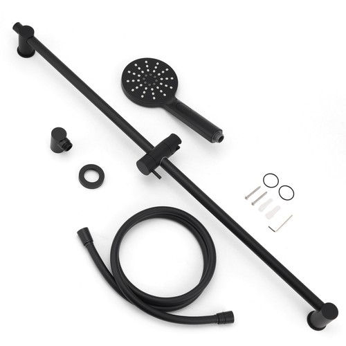 Handheld Shower Head Sliding Rail Set Chrome Brushed Nickel Gold Gun Metal Black - Picture 86 of 119