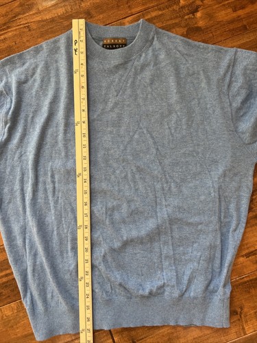 Robert Talbott Cotton Cashmere Pullover Sweater L Large Men Blue Crew EUC - Picture 5 of 8