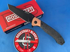 RoseCraft Blades RCM016-MCF Aeris Rex Knife Carbon Fiber/Copper RPM9 SS Tanto