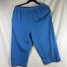 Vintage Light Blue Stretch Waste Capri Pant Two Pockets Blair Size Small