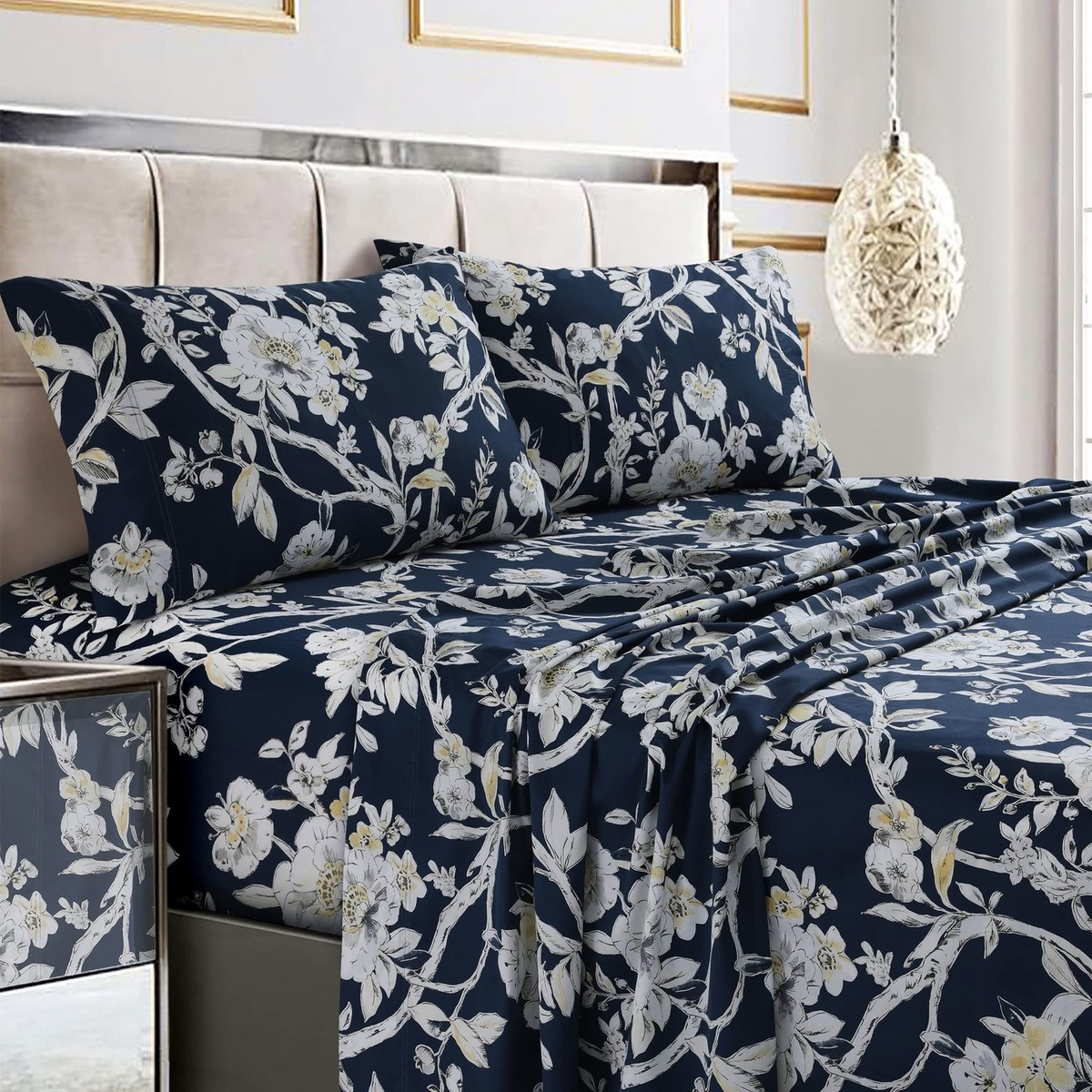 Tribeca Living Federe King Size In Flanella Di Cotone Morbida – Stampa Foglie Di Chiara, Set Da 2 - 4