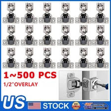LOT of 1/2" Overlay Self Close Face Frame 105° Compact Concealed Cabinet Hinge