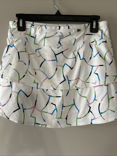 Athleta Girl XXL 16 SM Women's White Geometric Swing Skort Preppy Tennis - Picture 5 of 13