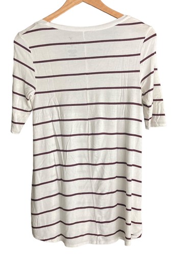 AMERICAN EAGLE Soft & Plush Sz S Striped Tee-Shirt Round Neck White *Defect AEO - Picture 6 of 6