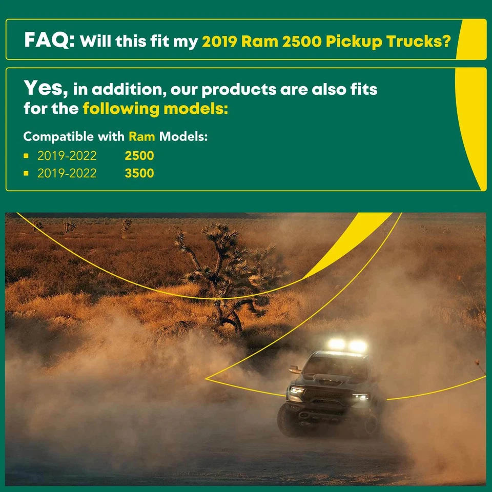 4 расширителя крыльев в виде передних и задних карманов для Dodge Ram 1500 Ram 2500 3500 - Изображение 3 из 4