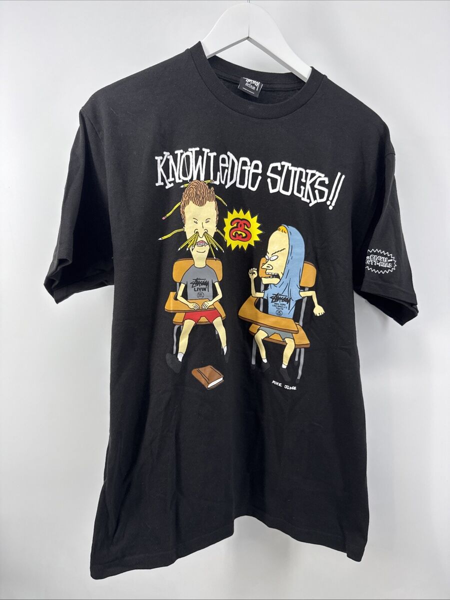 RARE Stussy Beavis and Butthead BLACK T Shirt MEDIUM M RARE Stussy Beavis and Butthead BLACK T Shirt MEDIUM M