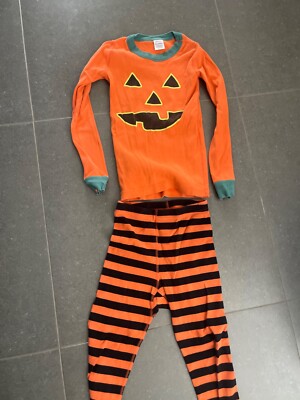 Hanna Anderson Kids Pumpkin Halloween Pajama Set Orange Size 8T