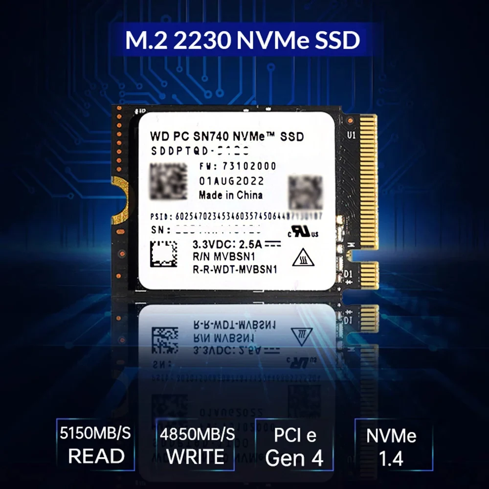 内蔵型SSD WD PC SN740 M.2 2230 SSD 1TB NVMe PCIe SN740 1TB M.2 2230 SSD NVMe PCIE4.0x4 for Steam Deck, for